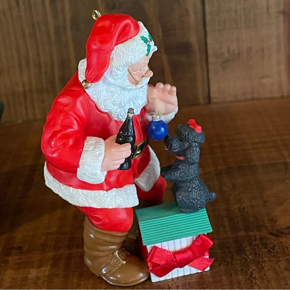 Bundle of 3 1990's Hallmark Coca Cola Santa Claus Christmas Ornaments